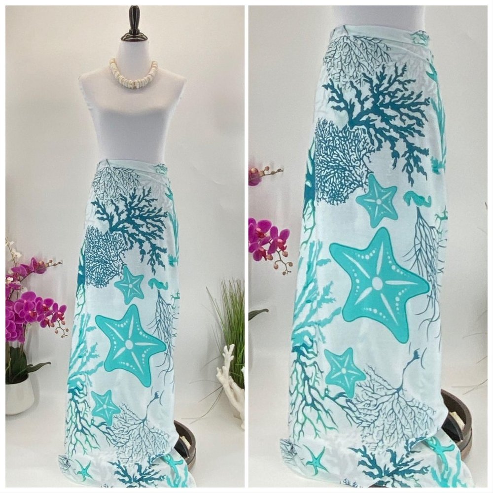 SARONG Pareo Lavalava Beach Skirt Summer Scarf - Picture 4 of 4